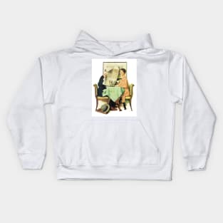 Norman Rockwell At The Breakfast Table 1930 Portrait Kids Hoodie